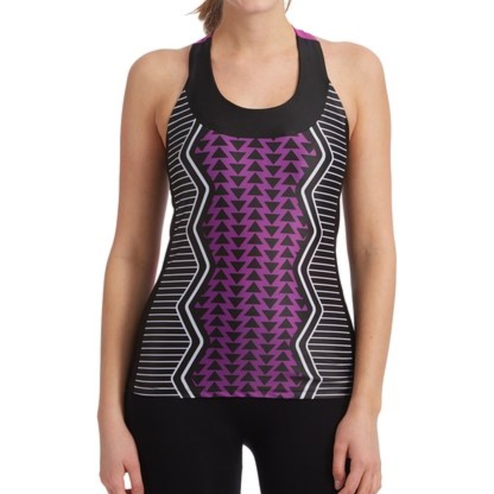 Moxie Cycling Black Purple Deco Tank Top